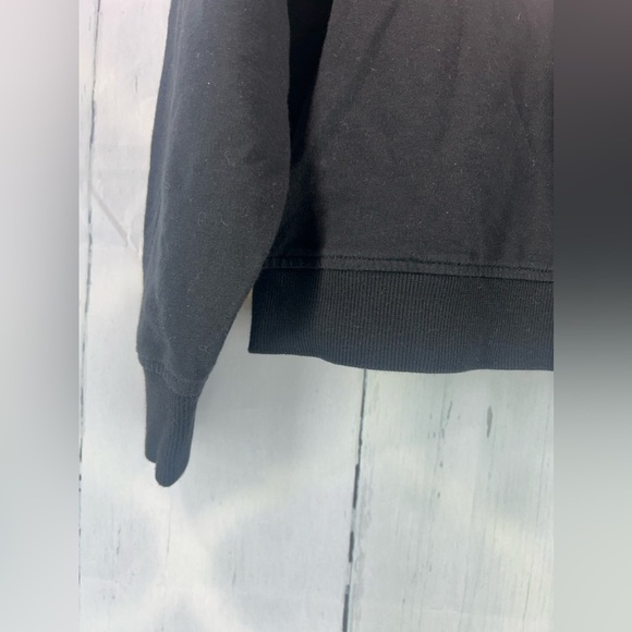 Karl Lagerfeld Paris Crew Neck Sweatshirt Womens Long Sleeve Sequin Black Top XS - Picture 2 of 8